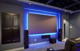 1 Back Light Your Computer Desk Workstation Depending On What Kind Of Lighting You Choose For Your Home Cinema Room Home Theater Rooms Home Theater Seating