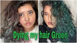 Dying My Hair Green Ion Permanent Brights Emerald Youtube