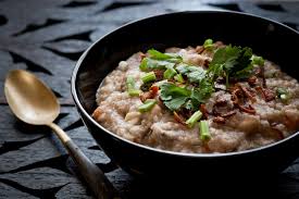 Farah recommends bubur lambuk — a rice porridge dish, or congee, cooked with assorted spices. How To Make Bubur Lambuk Malaysian Spiced Congee