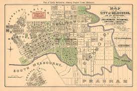 Old Plan Of Early Melbourne Map Of The City Of Melbourne Etsy Melbourne Map Map Vintage Map