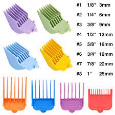 Number six is 3/4 inch or 19 mm. Amazon Com Professional Hair Clipper Guide Combs For Wahl Replacement Attachment Guards Set 8 Color And Sizes Attachment Guide Comb For Some Wahl Clippers Trimmers Beauty