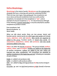 The verb to mark has many forms: Define Morphology Morphology Linguistics Word