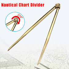 168mm Nautical Chart Straight Divider Solid Brass Marine Dividing Tool Compass Portable No Rust For Architects Marine Navigation