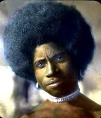 Papuan man, 1910. A hand-coloured slide by AB Lewis, Field Museum, Chicago.