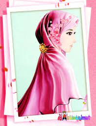  Kartun Gambar Muslimah Cantik Berhijab Merah Muslim Pinterest