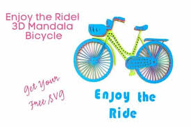 Download 3d Layered Mandala Enjoy The Ride Bicycle Craft Room Time PSD Mockup Templates