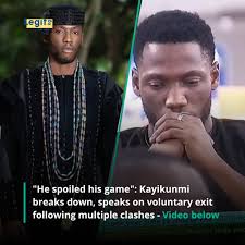 BBNaija housemate, Kayikunmi, seems to be going through a lot at the moment  as he hinted at exiting the show. Details in the comments. Credit:  IG/@officialkayikunmi