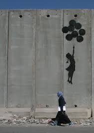 Banksy painted the work on the 760 kilometers wall that separates israel from palestine, which the artist said: Banksy Goes Palestine Street Art Banksy Graffiti Konstarterna