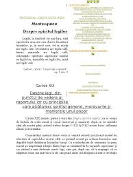 Legile, in intelesul lor mai larg, sunt raporturile necesare care deriva din natura lucrurilor. 43281454 Montesquieu Spiritul Legilor