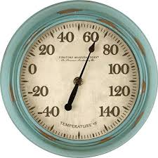 Turquoise Retreat Outdoor Thermometer Everything Turquoise Outdoor Thermometer Outdoor Clock Rustic Outdoor