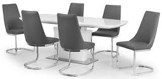 Dining room great white table gloss double extending with chairs. Julian Bowen Como White High Gloss Extending Dining Table And Chairs Cfs Furniture Uk