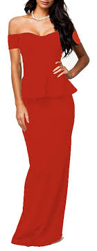 Details About Made2envy New Red Women Size Xxl Drop Shoulder Peplum Maxi Evening Gown 90 695