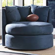 Art deco mid century modern velvet tufted round back upholstered swivel accent chair orange with wood legs for living room home decorations. Round About Chair Pottery Barn Teen