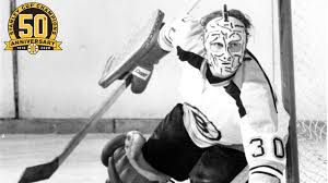 Vinyl wall decal hockey player stick puck sports fan room stickers mural (g2112). Cheevers Famous Mask Was A Matter Of Happenstance