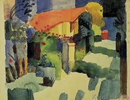 August Macke Haus Im Garten Art Print Canvas On Stretcher Framed Picture Macke Macke Art August Macke