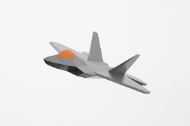 Coloring pages fighter jet free to print. Fighter Aircraft Low Poly Pdf Template F 22 Raptor Lacrafta