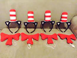 Cat In The Hat Head Bands And Bow Ties From Felt Dr Seuss Crafts Dr Seuss Diy Costumes Seuss Crafts