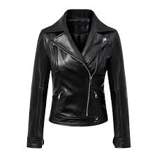 Shein Sheinside Black Oblique Zipper Pu Moto Jacket 45 Liked On Polyvore Womens Black Leather Jacket Faux Leather Biker Jacket Faux Leather Jacket Women