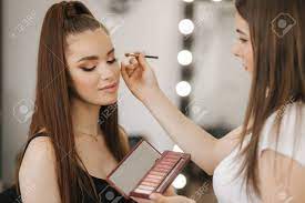 Glam makeup girls makeup skin makeup makeup inspo makeup art makeup inspiration cute abstract makeup can take many forms, and that's putting it mildly. Makeup Artist Work In Her Beauty Studio Woman Applying By Professional Stock Photo Picture And Royalty Free Image Image 125033915