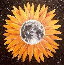 Tattoo Sunflower Moon Flower 27 Ideas Moon And Sun Painting Moon Flower Trippy Painting