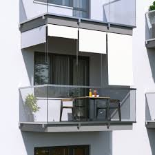 Aussenrollo Balkon Senkrechtmarkise 240 X 240cm Weiss Jarolift Senkrechtmarkise Markise Markise Balkon