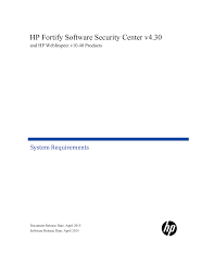 Hp Fortify Software Security Center V4 30 System Requirements Manualzz