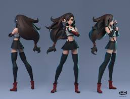 Artstation Tifa Lockhart Kontorn Boonyanate Tifa Lockhart Anime Poses Female Final Fantasy Tattoo