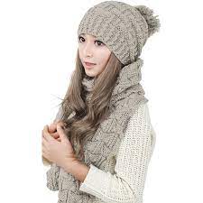 Winter Hat Scarf Cute Knit Crochet Beanies Cap Hats For Women Beige C912n8oy4tl Womens Winter Knits Winter Knit Scarf Girls Winter Fashion