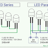 Langkah yang perlu dilakukan hanyalah merangkaikan lampu led secara paralel dengan kabel dan diserikan dengan resistor sebelum masuk ke catu daya. 1