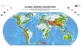 Events inside the authoritative network are rendered as cirlces; Esa Seismic Hazard Map