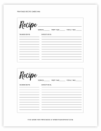 Free Printable Recipe Cards Template