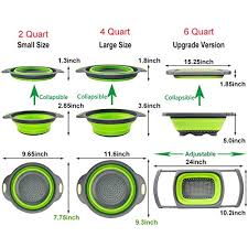 How many quarts are in 6 1/2 cups? Eigpluy Kitchen Collapsible Colander Over The Sink Kitchen Colander Strainer With Extendable Handles 6 Quart Folding Strainer For Draining Fruit Pasta Vegetable 3 Packs Pricepulse