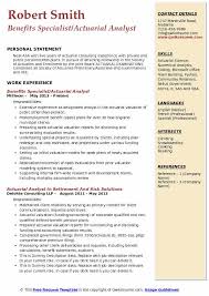 actuarial analyst resume samples