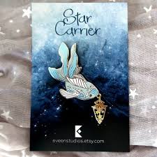 Sale Star Carrier Enamel Pin Glow In The Dark Animals With Etsy In 2021 Enamel Pins Enamel Pin Collection Kawaii Accessories