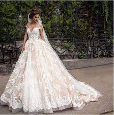 Discount 2019 Lace Applique Princess Country Wedding Dresses Berta Champagne Dubai Arabic Off Shoulder A Line Overskirt Wedding Gown Milla Nova Wedding Gowns Fo Ball Gowns Wedding Princess Wedding Dresses Wedding Dresses