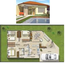 Plantas de casas térrea com 3 quartos e 2 banheiros. Plantas De Casas Tipo 1 Modernas Novocom Top
