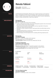 Black and white professional marketing assistant resume. Creative Photographer Resume Template Kickresume
