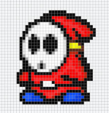 Mario Shy Guy Chart Pixel Art Pixel Art Pixel Art Grid Pixel Art Pattern