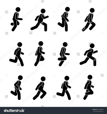 Man People Various Running Position Posture Stick Figure Vector Illustration Of Posing Person Icon Symbol Sig Stick Figure Running Running Symbol Person Icon