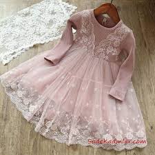 2019 Kiz Cocuk Elbise Modelleri Pembe Kisa Uzun Kol Gupurlu Etekli Pembe 2019 Cocuk Elb In 2020 Dress For Girl Child Toddler Pageant Dresses Little Girl Dresses