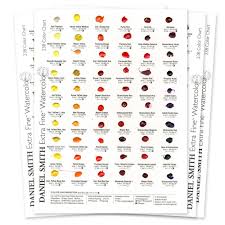 daniel smith 238 dot hand painted watercolor paint chart