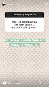 Tambah hana, dia tampil mahu menjelaskan situasi rumah tangganya secara terbuka bagi mengelak salah faham dalam kalangan netizen. Hana Azraa Bercerai Dengan Pu Abu Kedua Nya Berhenti Bertanyakan Pada Hana Soal Hubungan Abu Sufyan Dengan Mana Mana Wanita