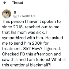 Man emotionally blackmailed by his bereaved friend for not giving him N200K  for his late mother's treatment