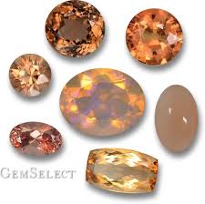 Some Peach Stones For Today Tourmaline Sapphire Zircon Opal Color Change Garnet Imperial Topaz And Orange Gemstone Crystals And Gemstones Gemstone Colors