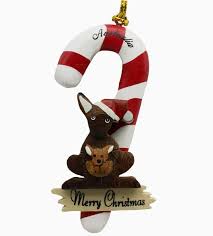 It is traditionally white with red stripes and flavored with peppermint, but they also come in a variety of other flavors and colors. Kangaroo Candy Cane Christmas Ornament Australia The Gift Australian Souvenirs Gifts