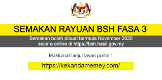 Berdasarkan siaran media pembayaran fasa 3 oleh kementerian kewangan malaysia pada julai 2020 yang dipaparkan di portal rasmi bsh, tarikh untuk. Semakan Rayuan Bsh Fasa 3 Bermula November Kekandamemey