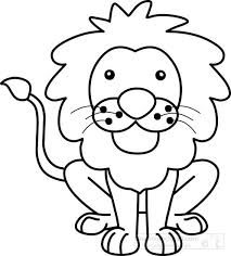 Black And White Outline Animals Lion Black White Outline Animals Black And White Cute Lion Indian Folk Art