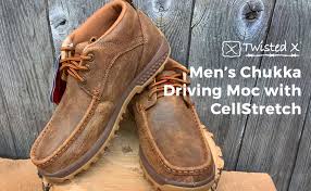Twisted X Mens Cellstretch Driving Mocs Casual Lace Up Chukka Boots Bomber