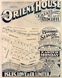 Poster Estate Map Orient House Sutton S Beach Redcliffe 1929 Redcliffe Orient House Map