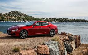 Download Wallpapers Maserati Ghibli S 2016 Q4 Red Ghibli Sedan Coast Yacht Besthqwallpapers Com Maserati Ghibli Maserati Ghibli